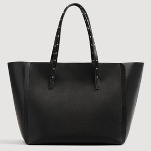 Mango Black Stud Shopper Bag